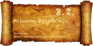 Miloszav Kilián névjegykártya